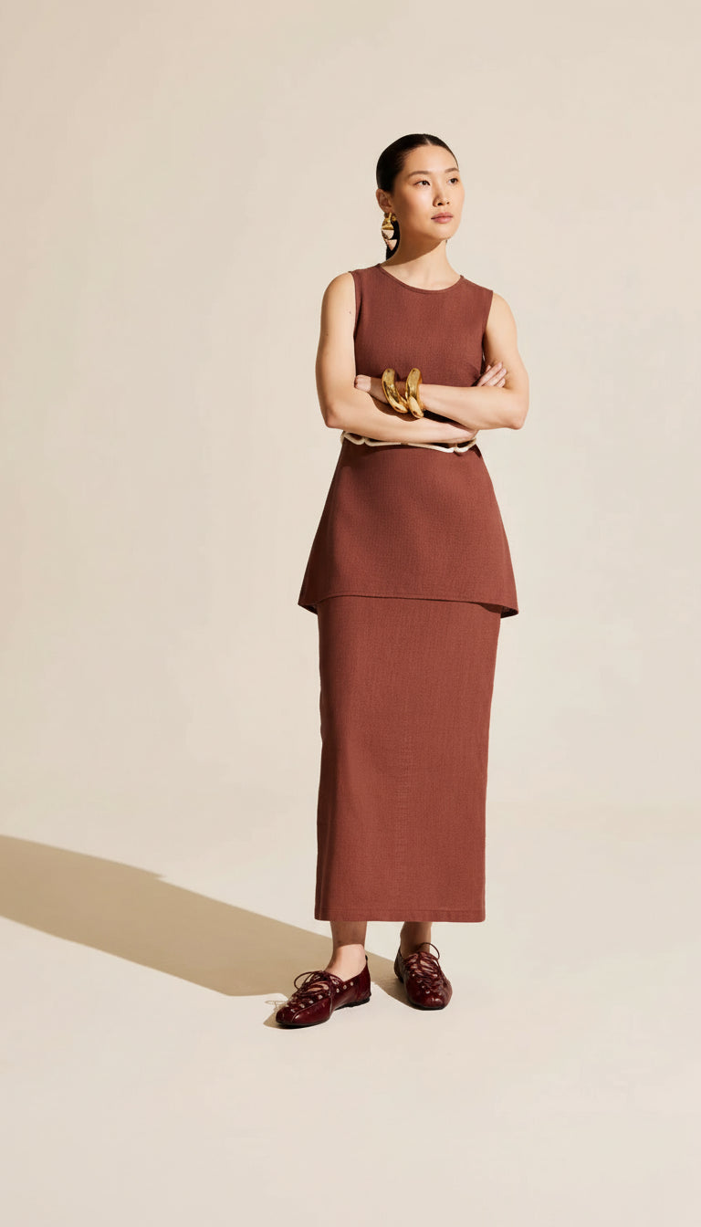 Vestido Drica | Rami Marrom