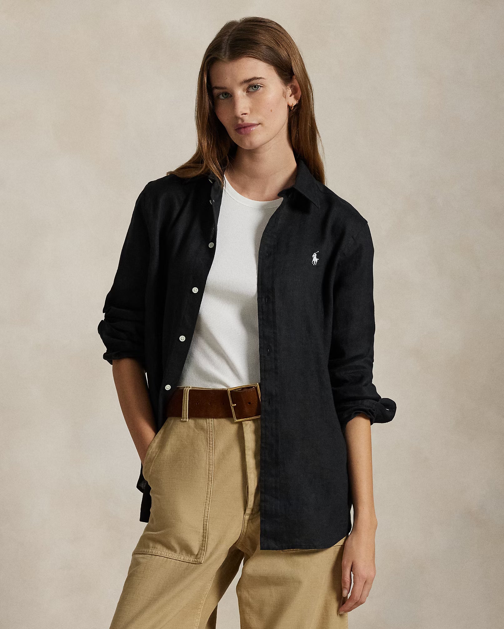 Camisa Ralph Lauren |Camisa de linho Classic Fit